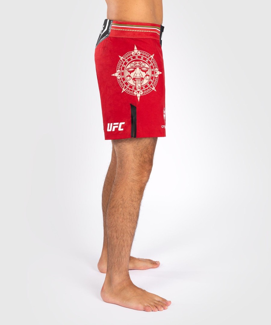 short de luta masculino noche ufc by venum authentic fight night - corte curto - vermelho