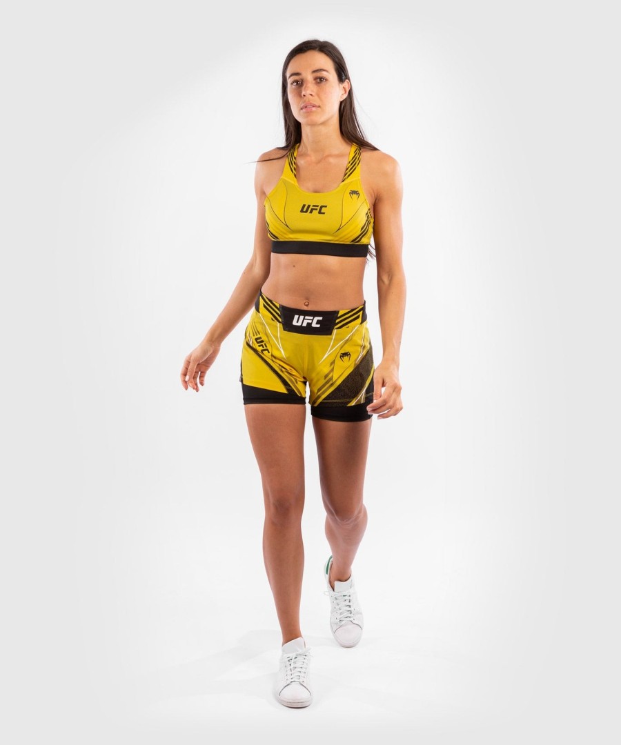 shorts ufc venum authentic fight night feminino - corte curto - amarelo