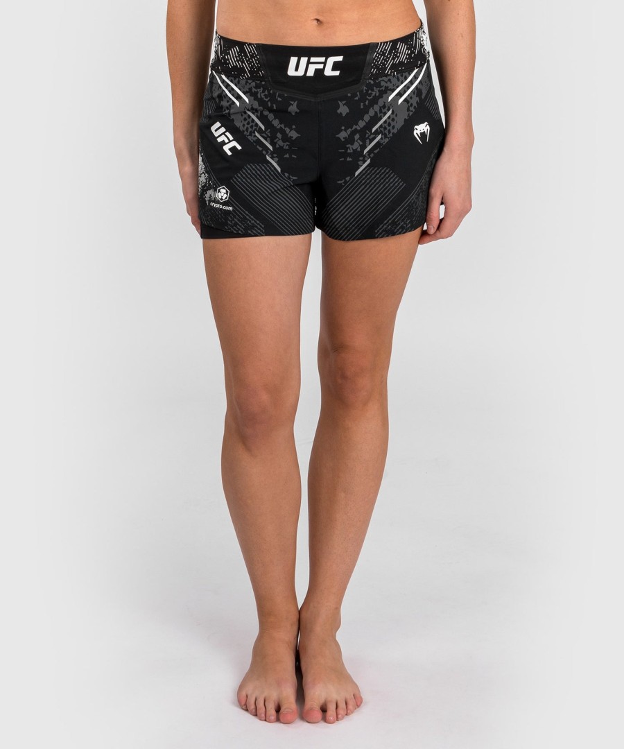 shorts de luta femininos personalizados e autênticos ufc adrenaline by venum fight night - preto