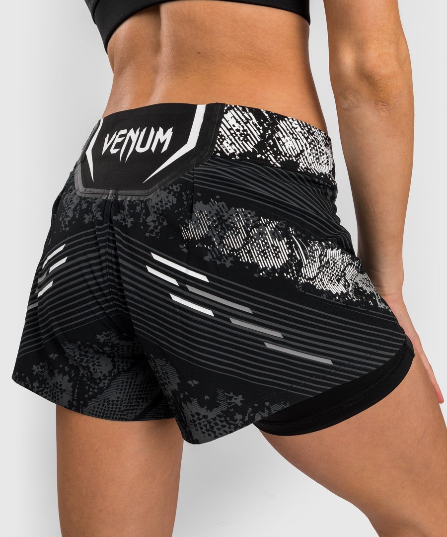 shorts de luta femininos personalizados e autênticos ufc adrenaline by venum fight night - preto