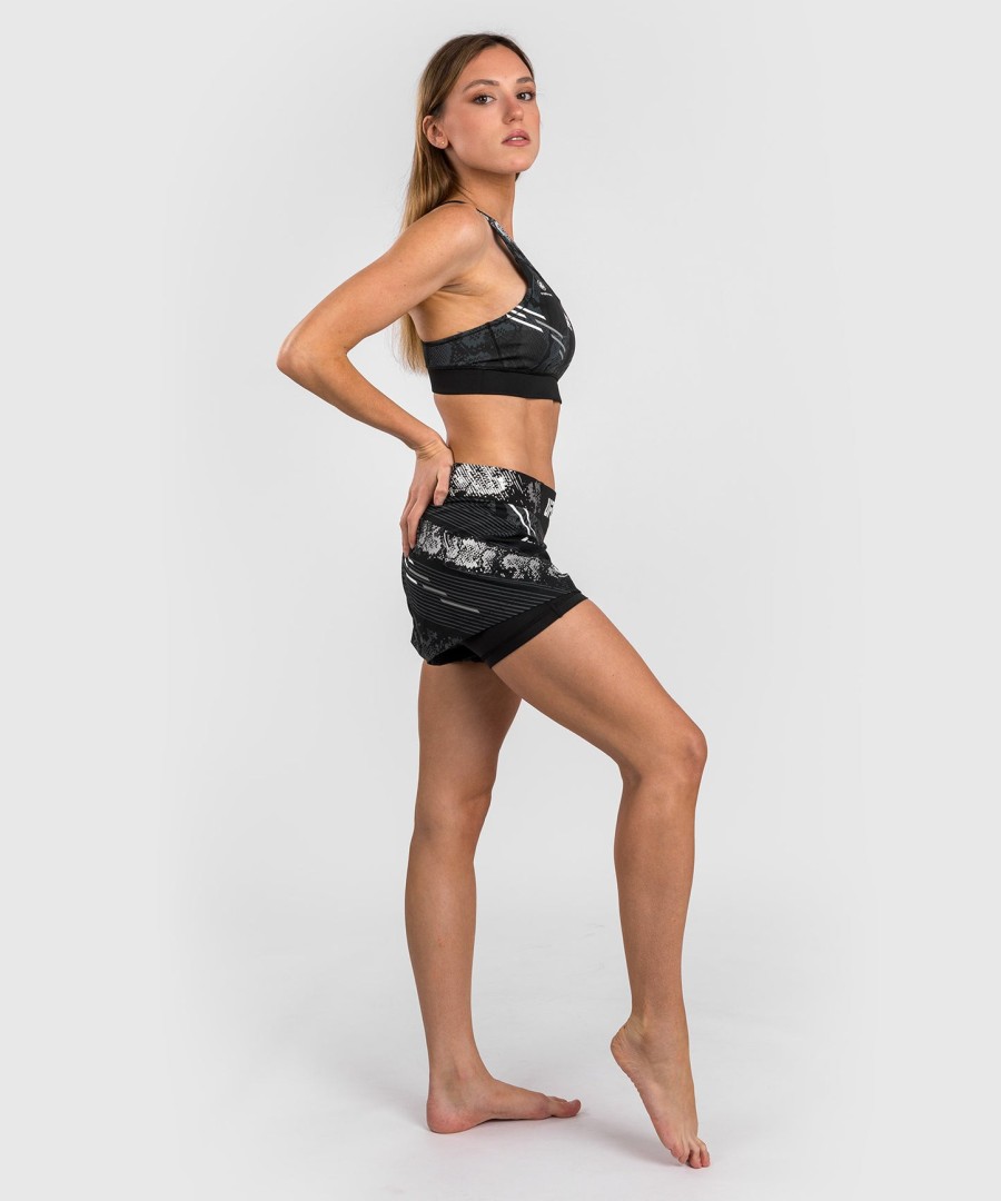 shorts de luta femininos personalizados e autênticos ufc adrenaline by venum fight night - preto