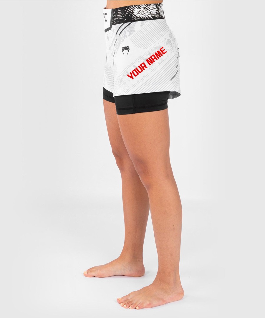 shorts de luta femininos personalizados e autênticos ufc adrenaline by venum fight night – branco