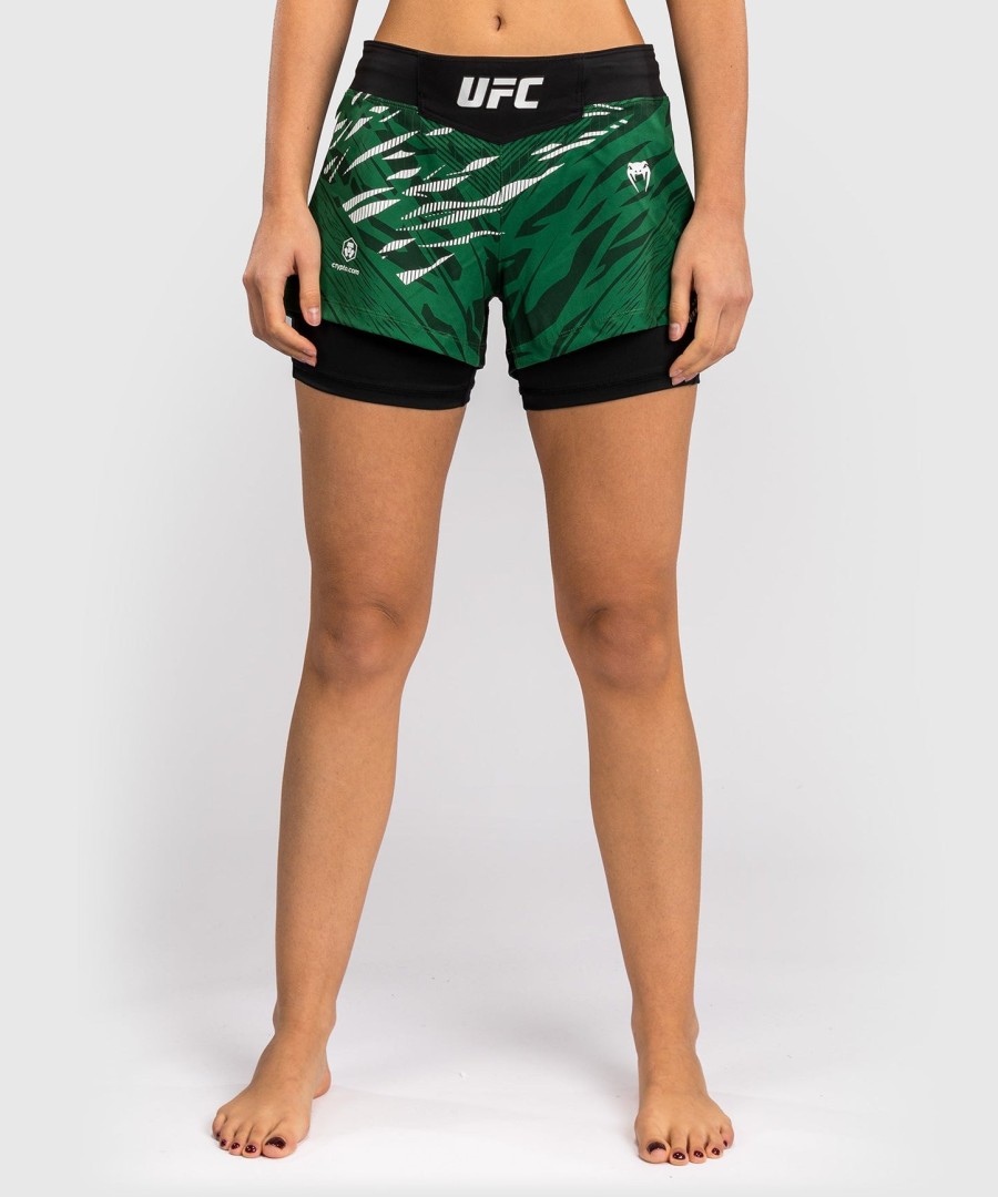 short de luta feminino ufc fusion by venum authentic fight night - verde
