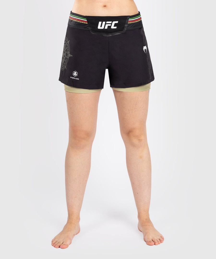 short de luta feminino noche ufc by venum authentic fight night - preto