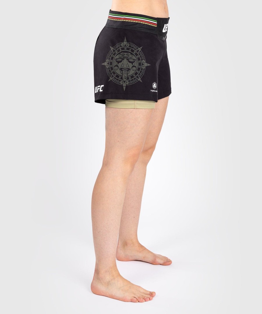 short de luta feminino noche ufc by venum authentic fight night - preto