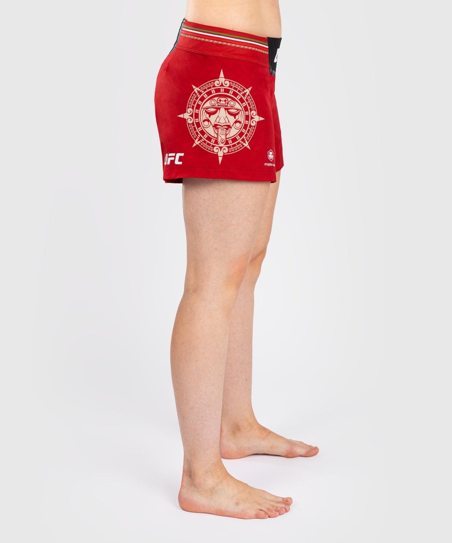 short de luta feminino noche ufc by venum authentic fight night - vermelho
