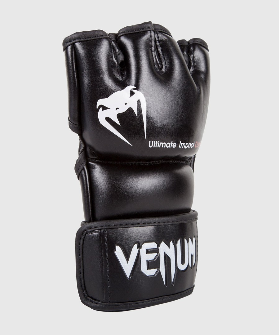luvas venum impact mma - couro skintex - pretas