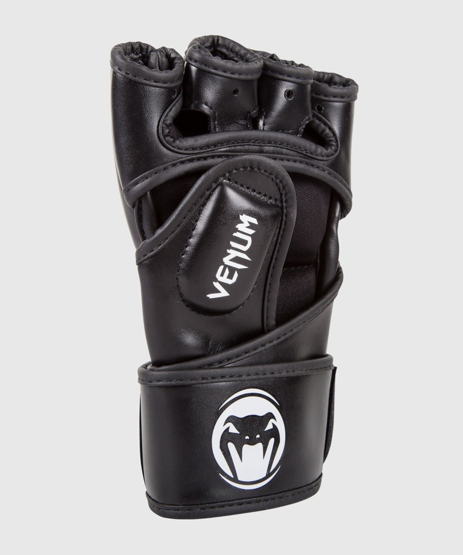 luvas venum impact mma - couro skintex - pretas