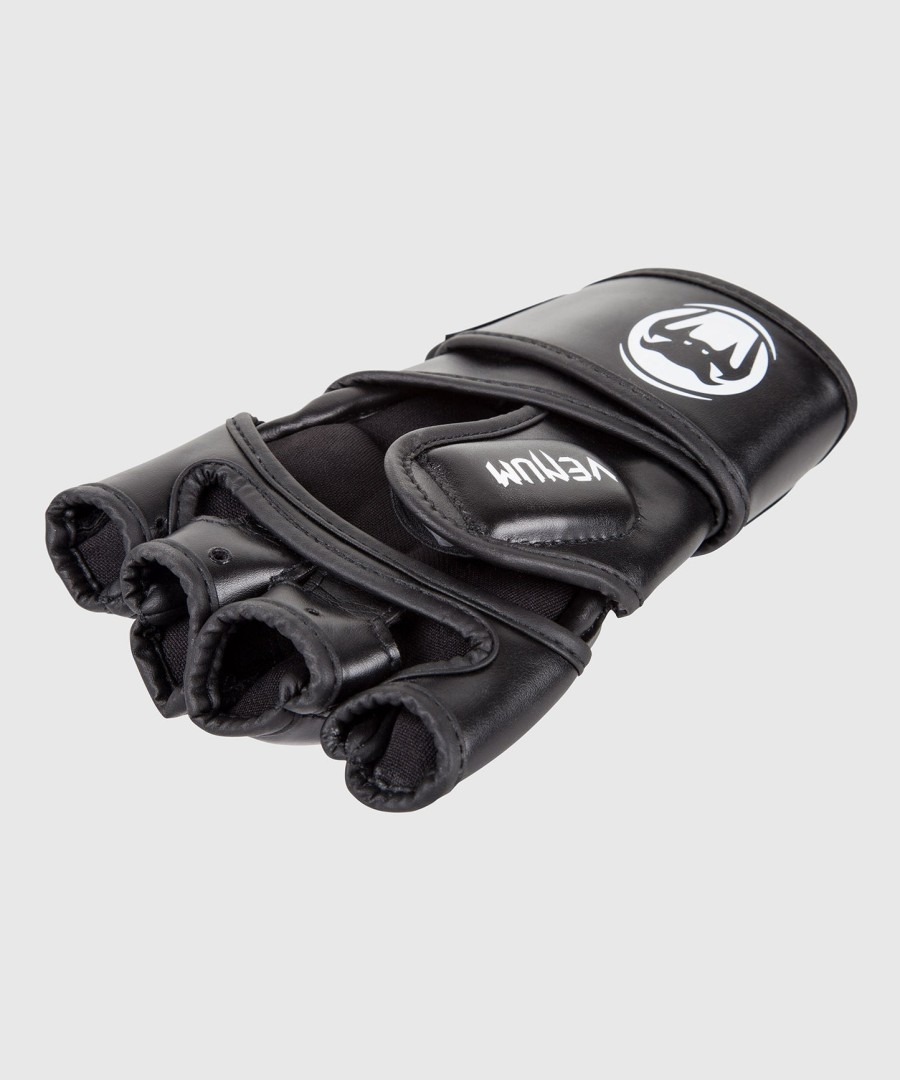 luvas venum impact mma - couro skintex - pretas