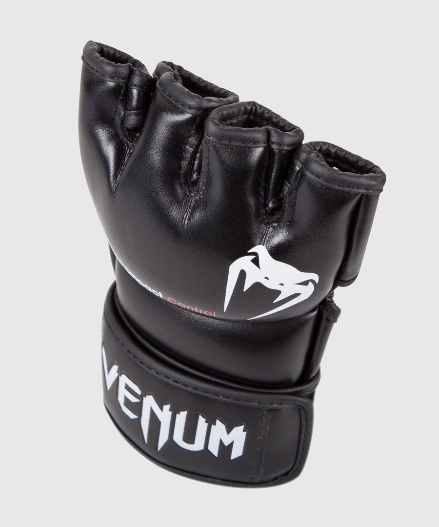 luvas venum impact mma - couro skintex - pretas