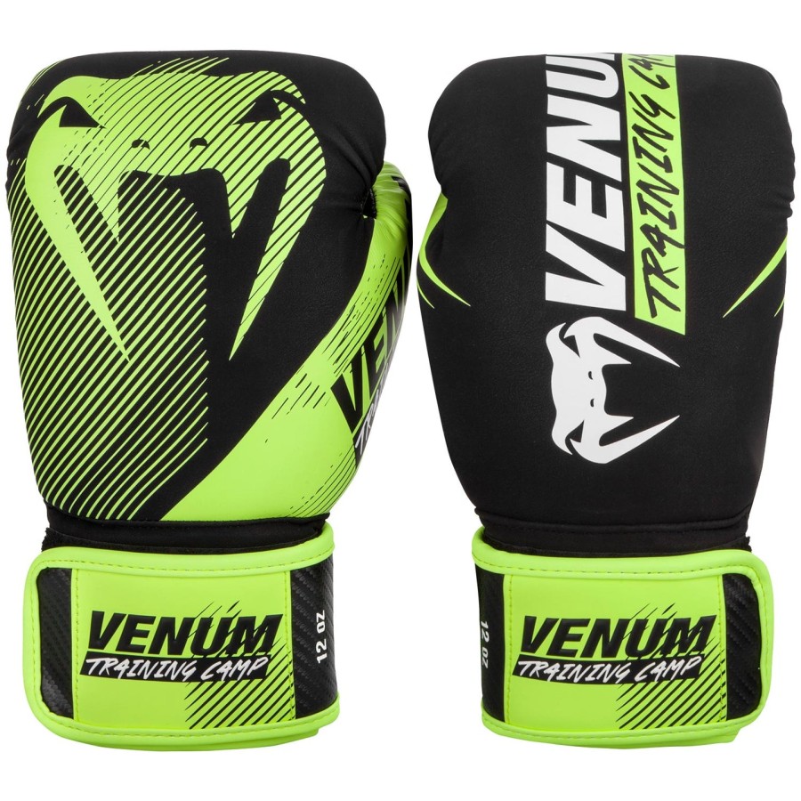 luvas de boxe venum training camp 2.0 - pretoamarelo neon