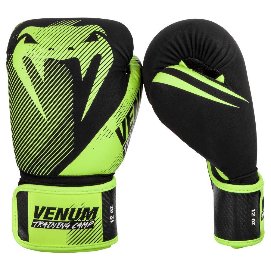 luvas de boxe venum training camp 2.0 - pretoamarelo neon