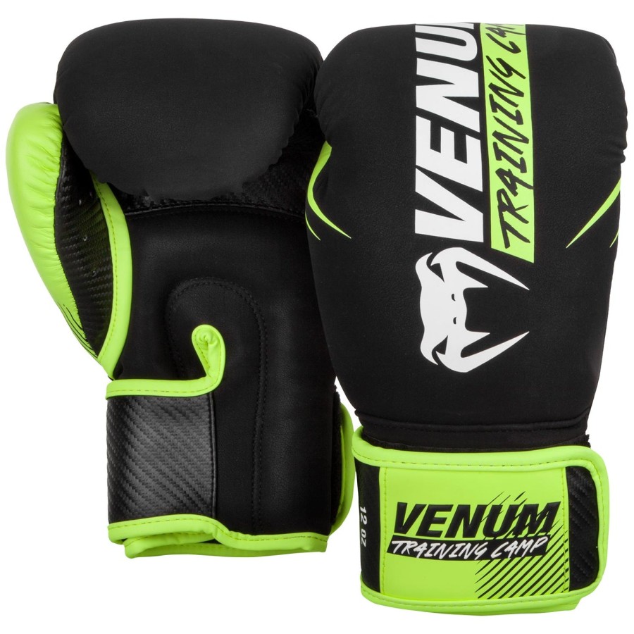 luvas de boxe venum training camp 2.0 - pretoamarelo neon