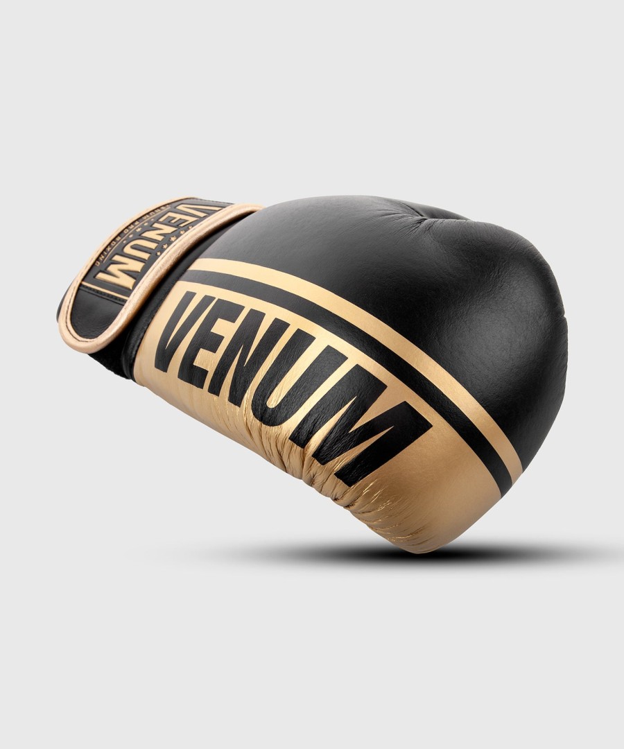 luvas de boxe venum shield pro com velcro - pretodourado