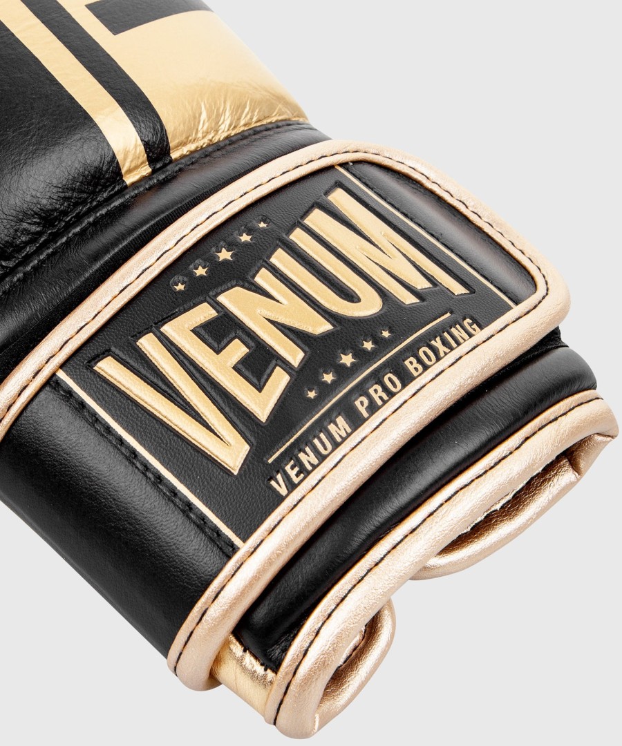 luvas de boxe venum shield pro com velcro - pretodourado