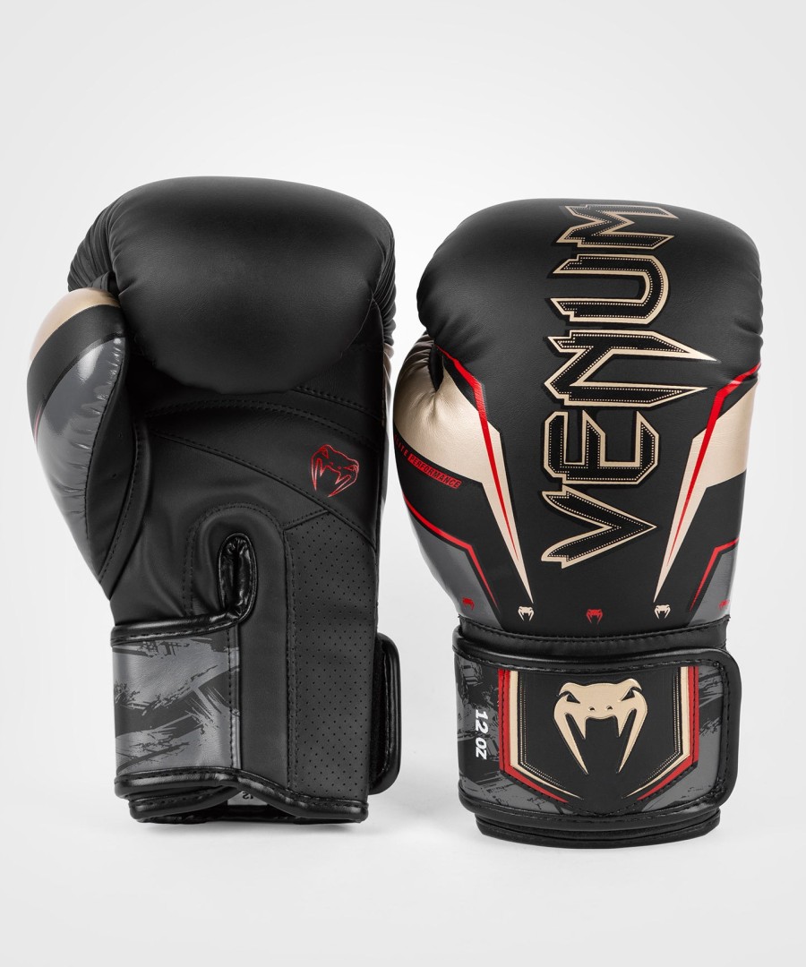 luvas de boxe venum elite evo - pretodouradovermelho