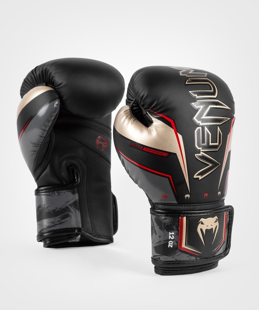 luvas de boxe venum elite evo - pretodouradovermelho