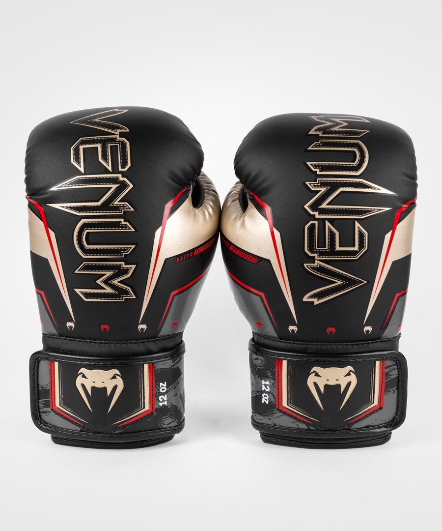 luvas de boxe venum elite evo - pretodouradovermelho