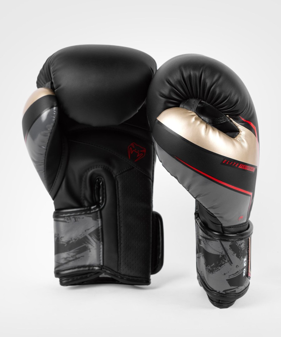 luvas de boxe venum elite evo - pretodouradovermelho
