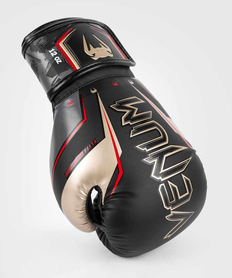 luvas de boxe venum elite evo - pretodouradovermelho