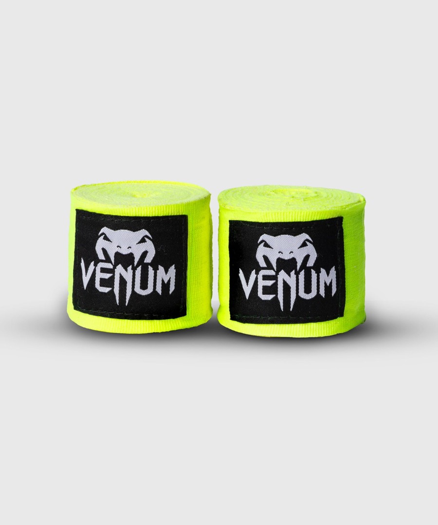 bandagens de mão para boxe venum kontact - amarelo neon - 25 m 98 pol.