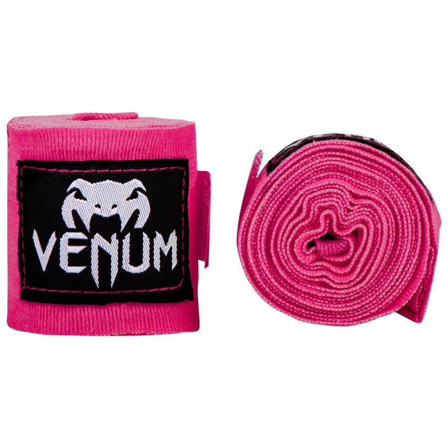 bandagens de mão para boxe venum kontact - rosa neon - 25 m 98 pol.