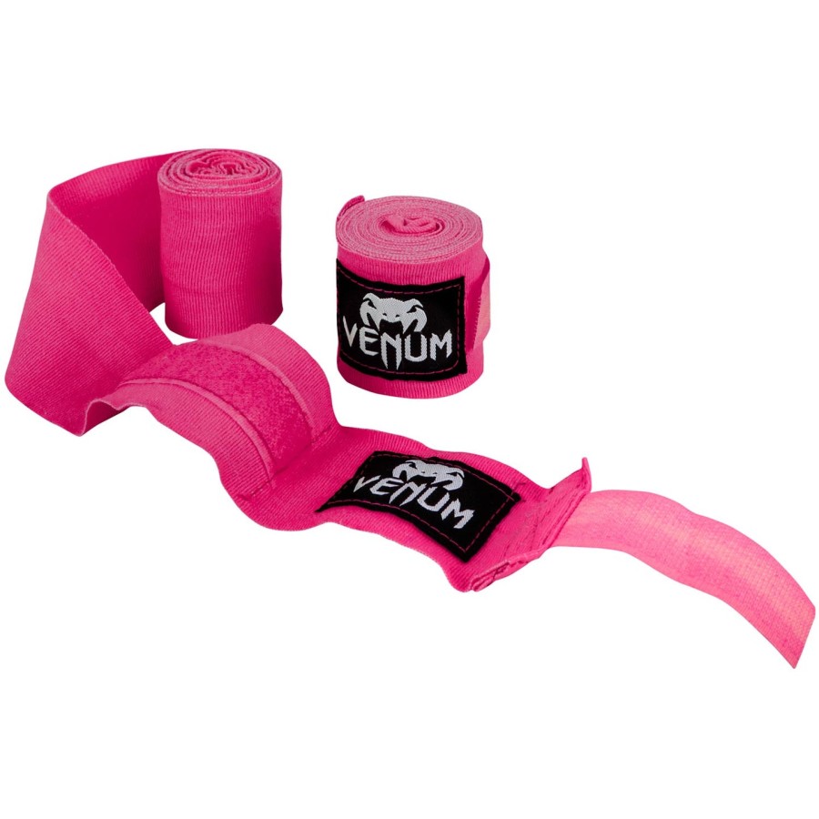 bandagens de mão para boxe venum kontact - rosa neon - 25 m 98 pol.