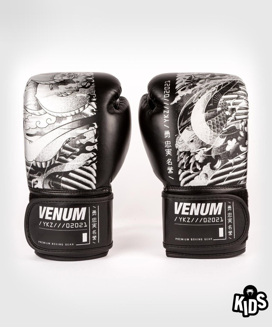 luvas de boxe venum ykz21 - para crianças - pretobranco