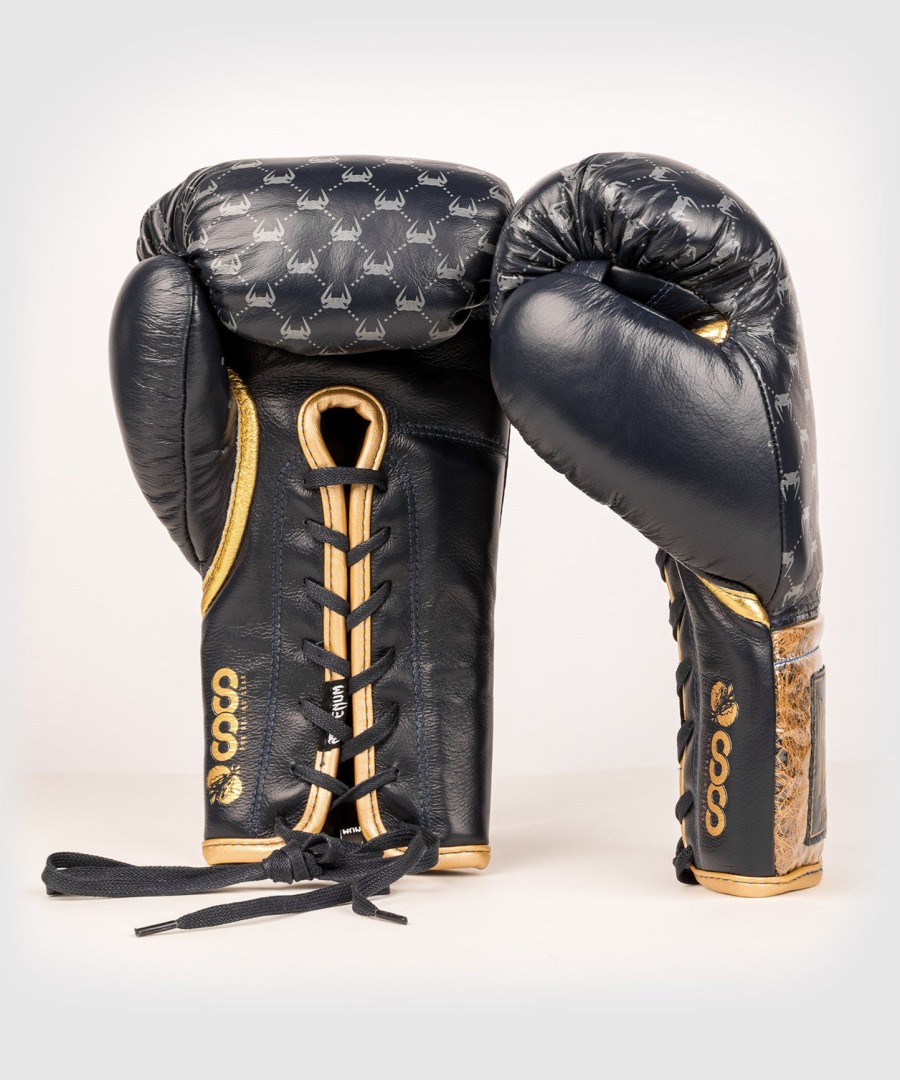 luvas de boxe venum coco monogram pro com cadarço - azul-marinho