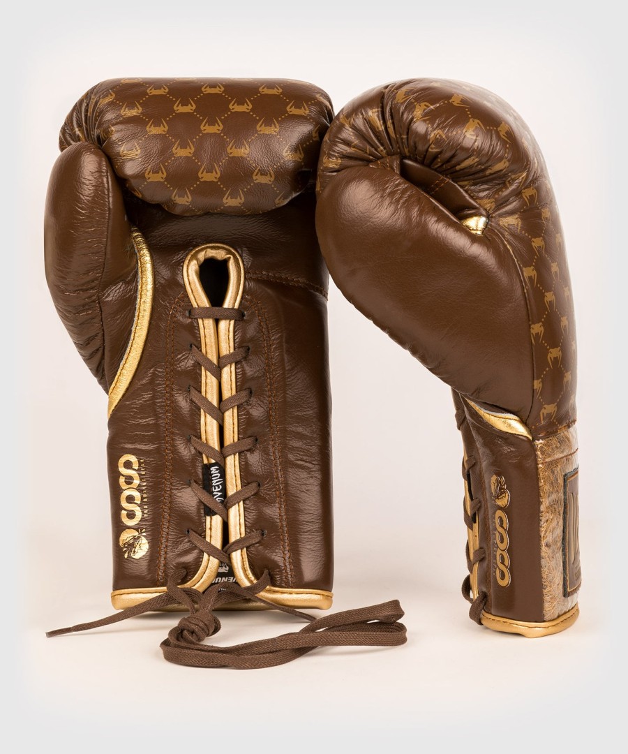 luvas de boxe venum coco monogram pro com cadarço - marrom grizzly