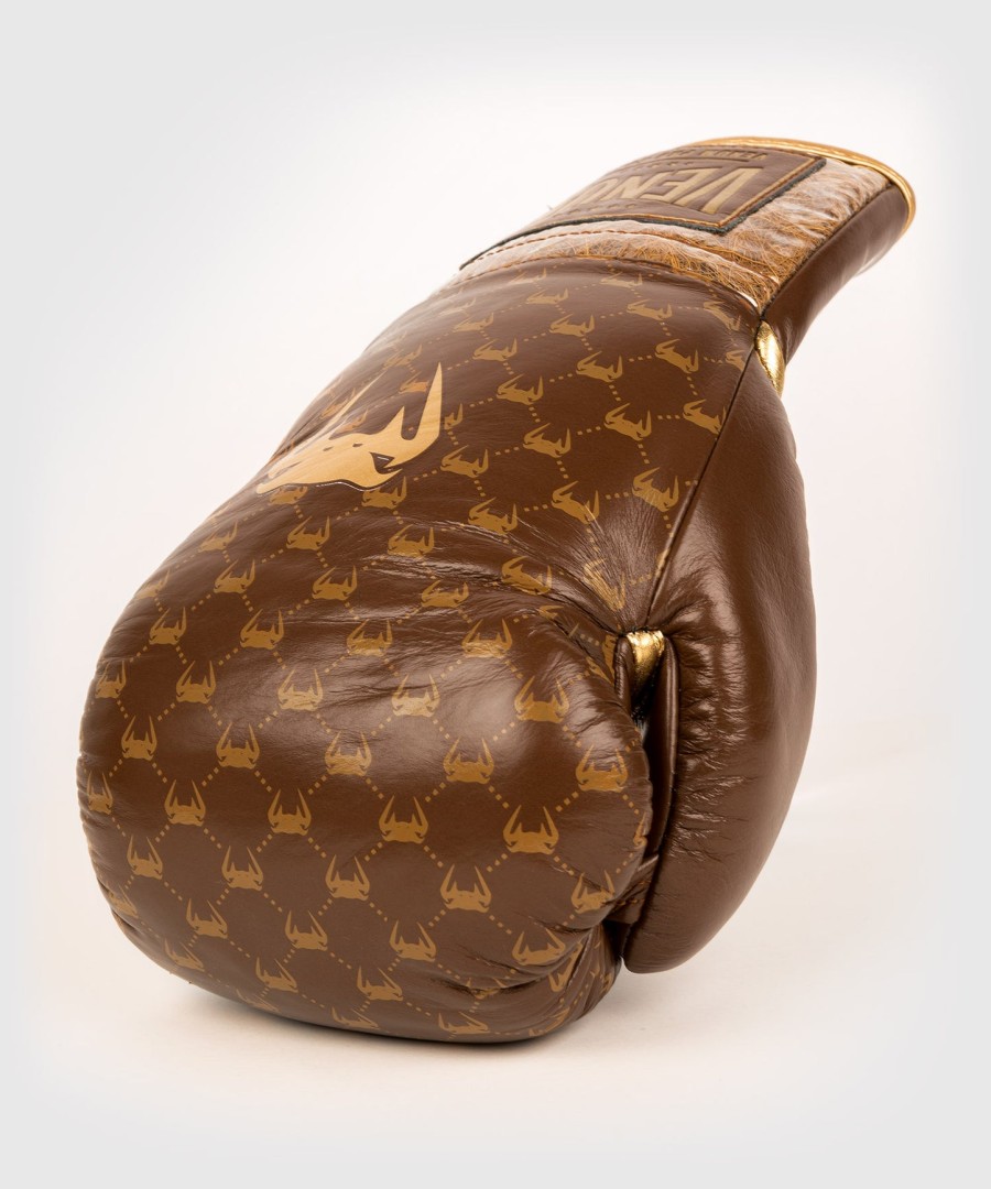 luvas de boxe venum coco monogram pro com cadarço - marrom grizzly