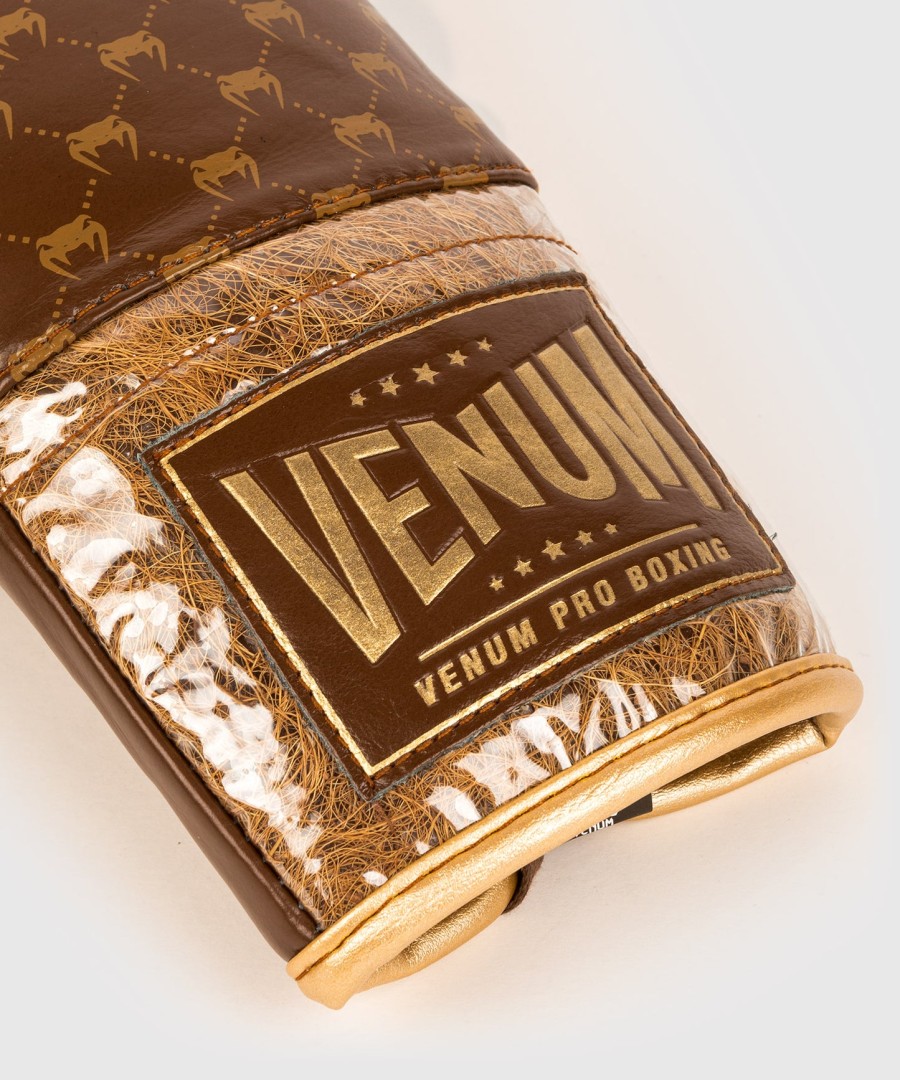 luvas de boxe venum coco monogram pro com cadarço - marrom grizzly