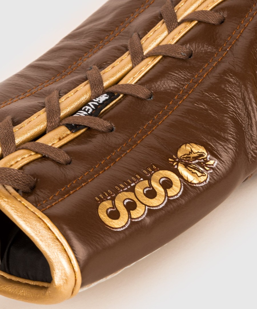 luvas de boxe venum coco monogram pro com cadarço - marrom grizzly