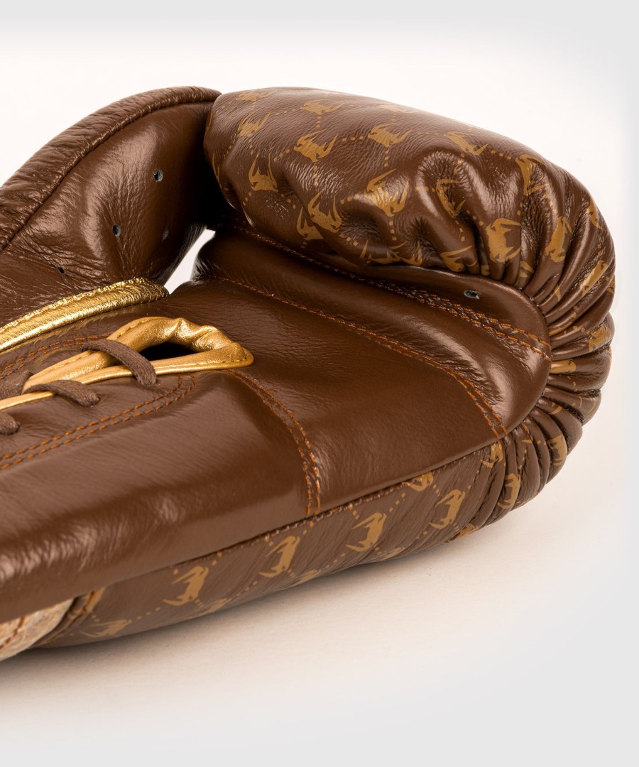 luvas de boxe venum coco monogram pro com cadarço - marrom grizzly
