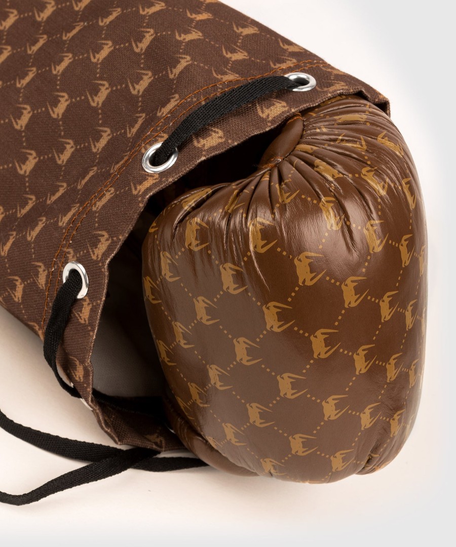 luvas de boxe venum coco monogram pro com cadarço - marrom grizzly