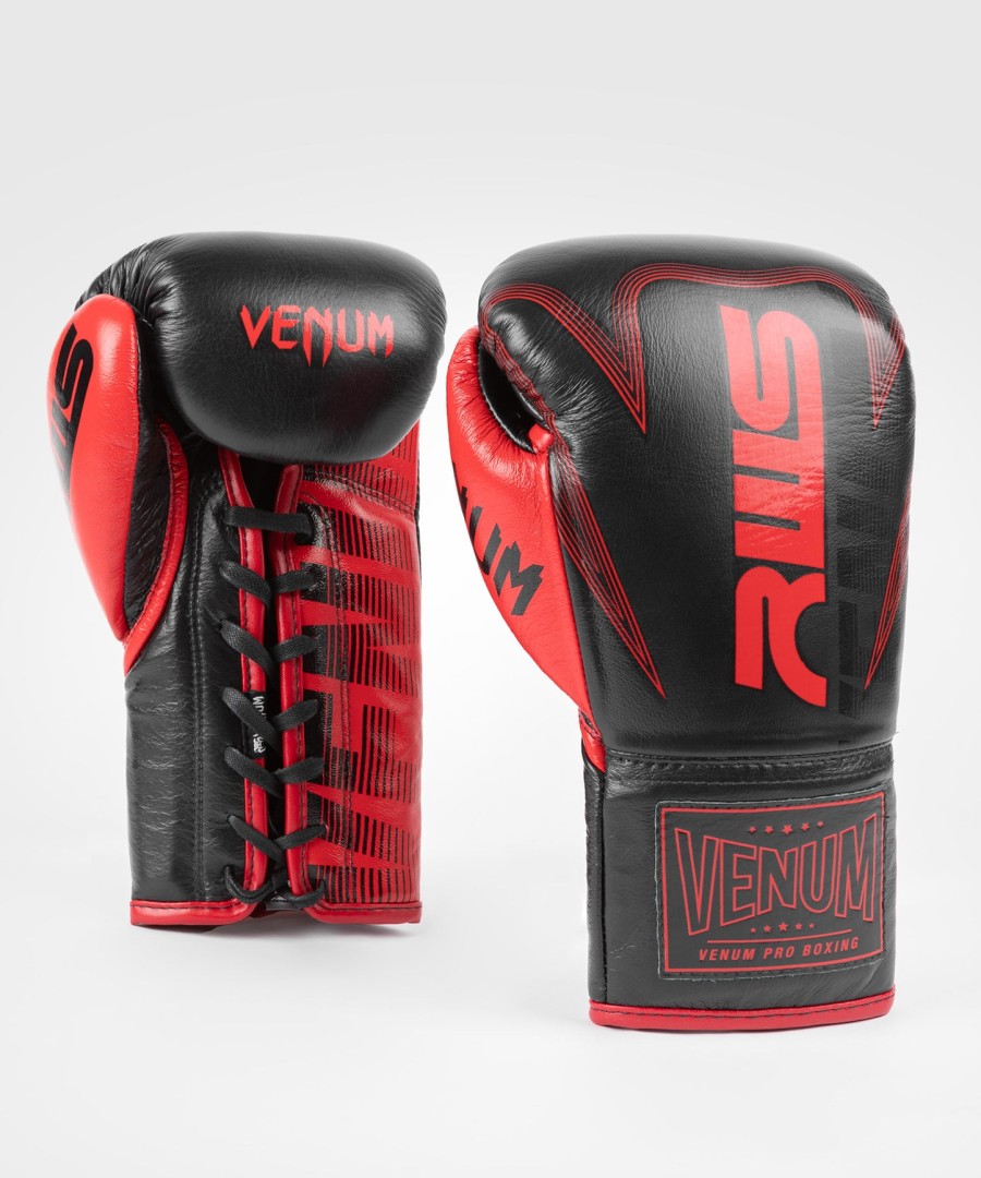 luvas de boxe oficiais rws x venum com cadarços - pretas