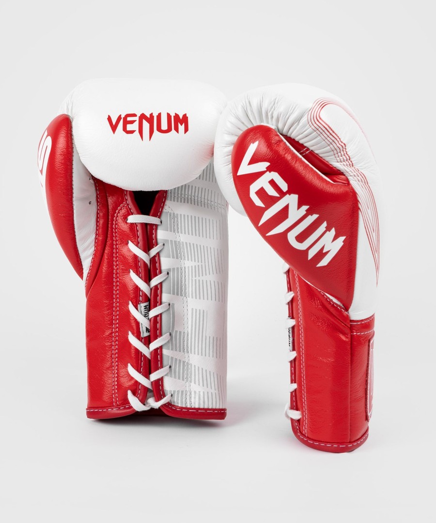 luvas de boxe oficiais rws x venum com cadarços - brancas