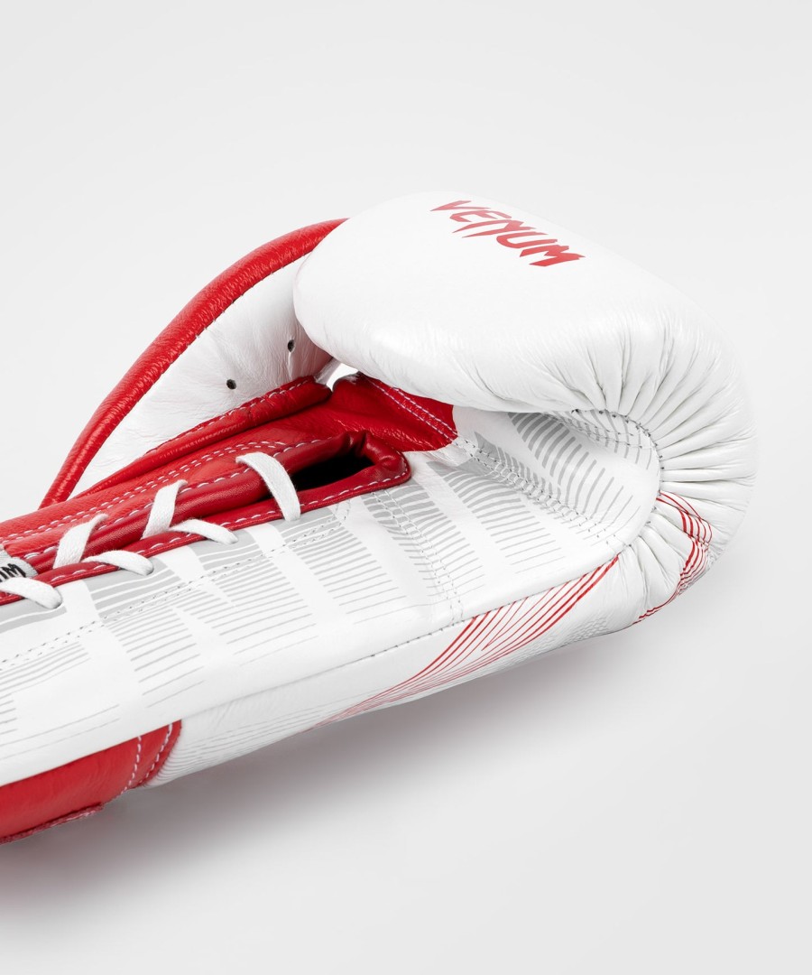 luvas de boxe oficiais rws x venum com cadarços - brancas