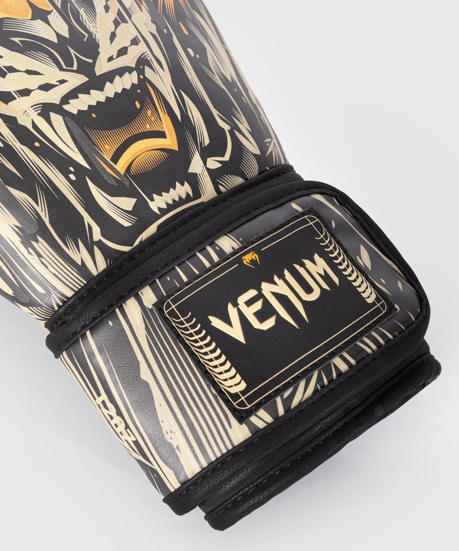 luvas de boxe venum tiger - pretolaranja neon