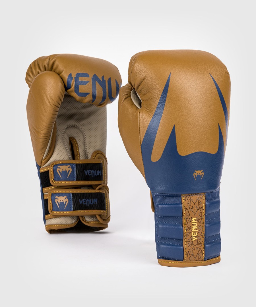 luvas de boxe venum reverso - camelo azul royal