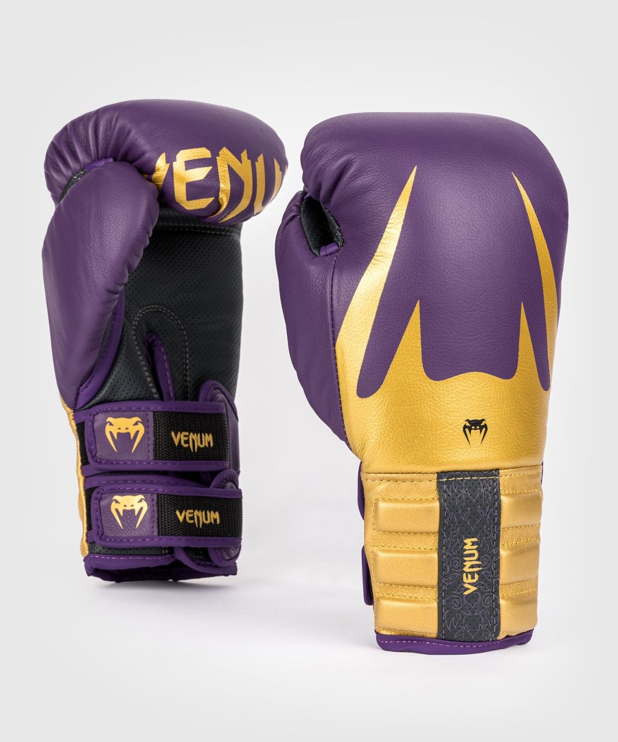 luvas de boxe venum reverso - roxo escurodourado
