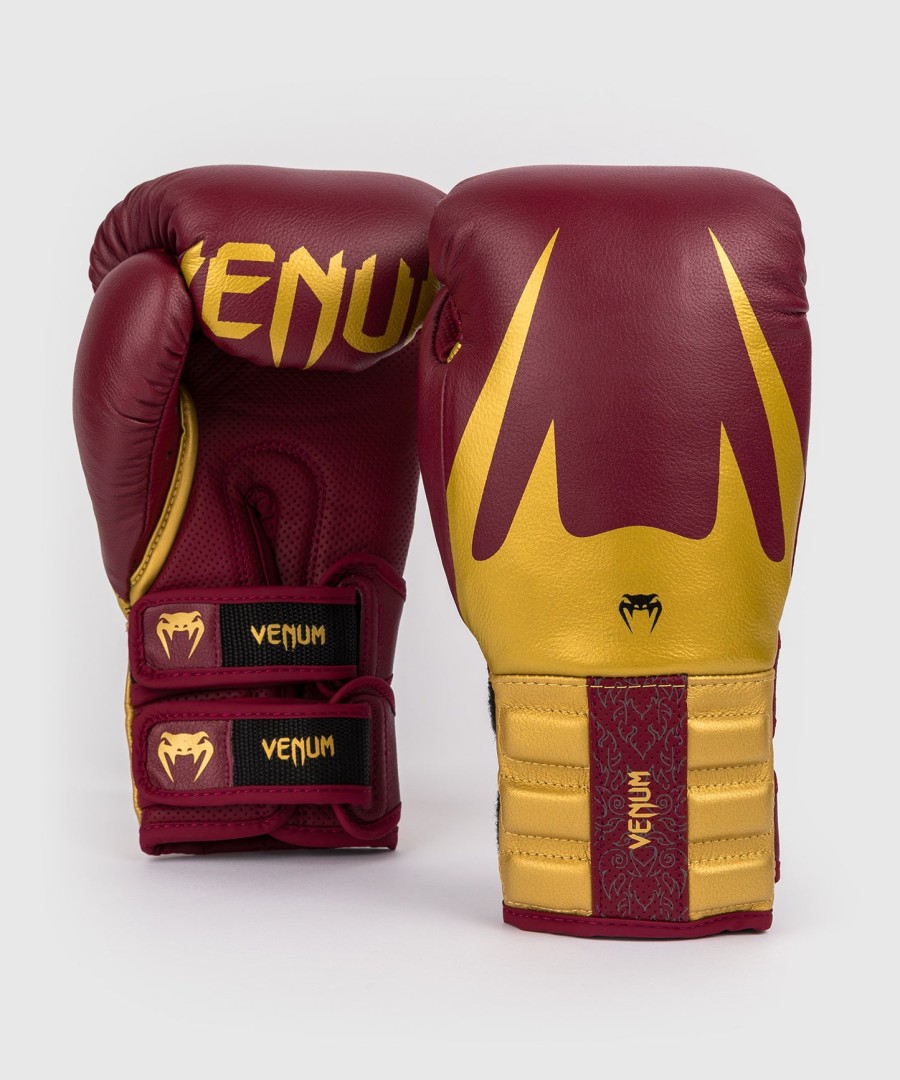 luvas de boxe venum reverso - vermelho cereja dourado