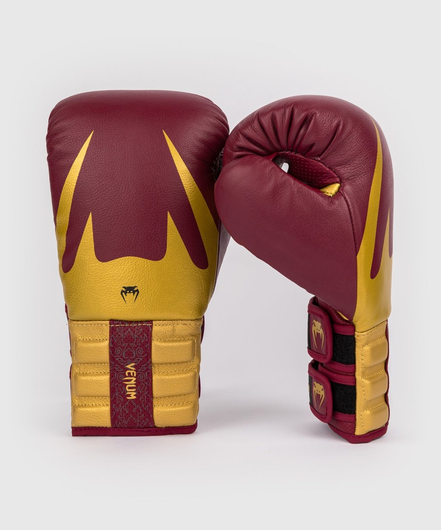 luvas de boxe venum reverso - vermelho cereja dourado