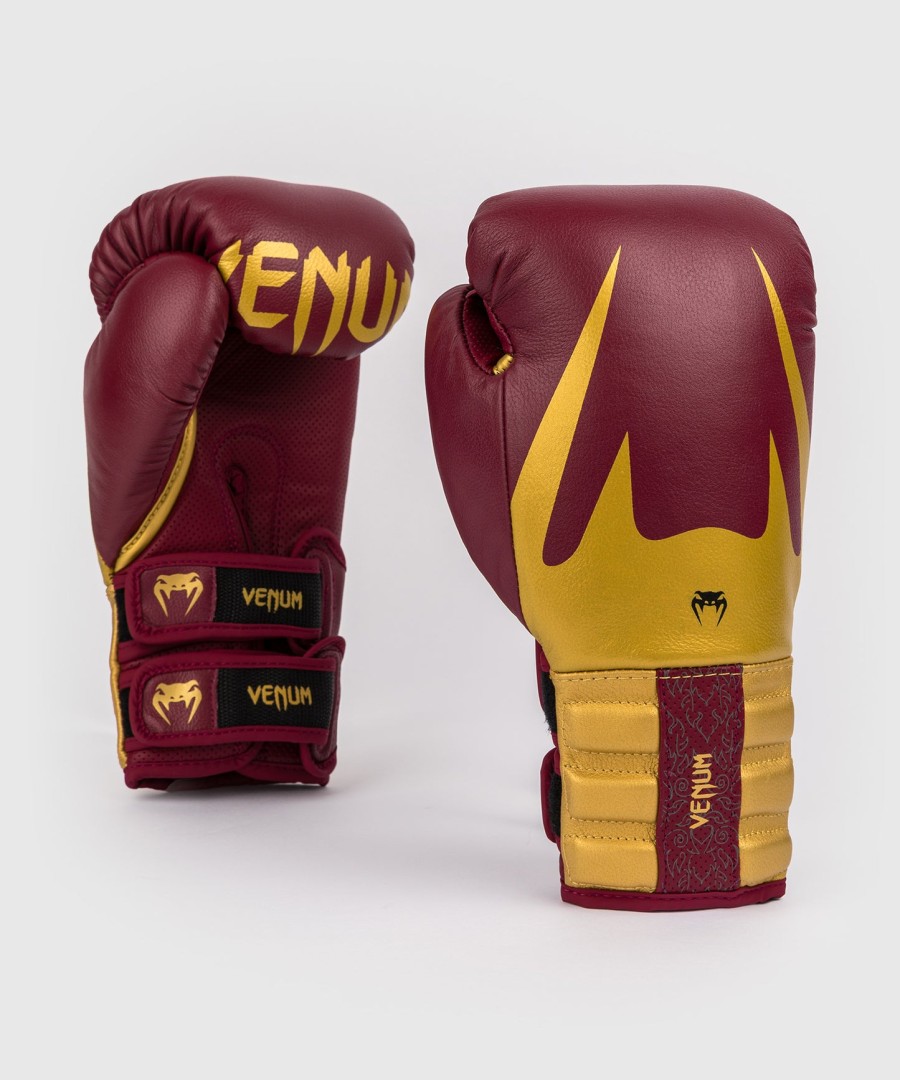 luvas de boxe venum reverso - vermelho cereja dourado