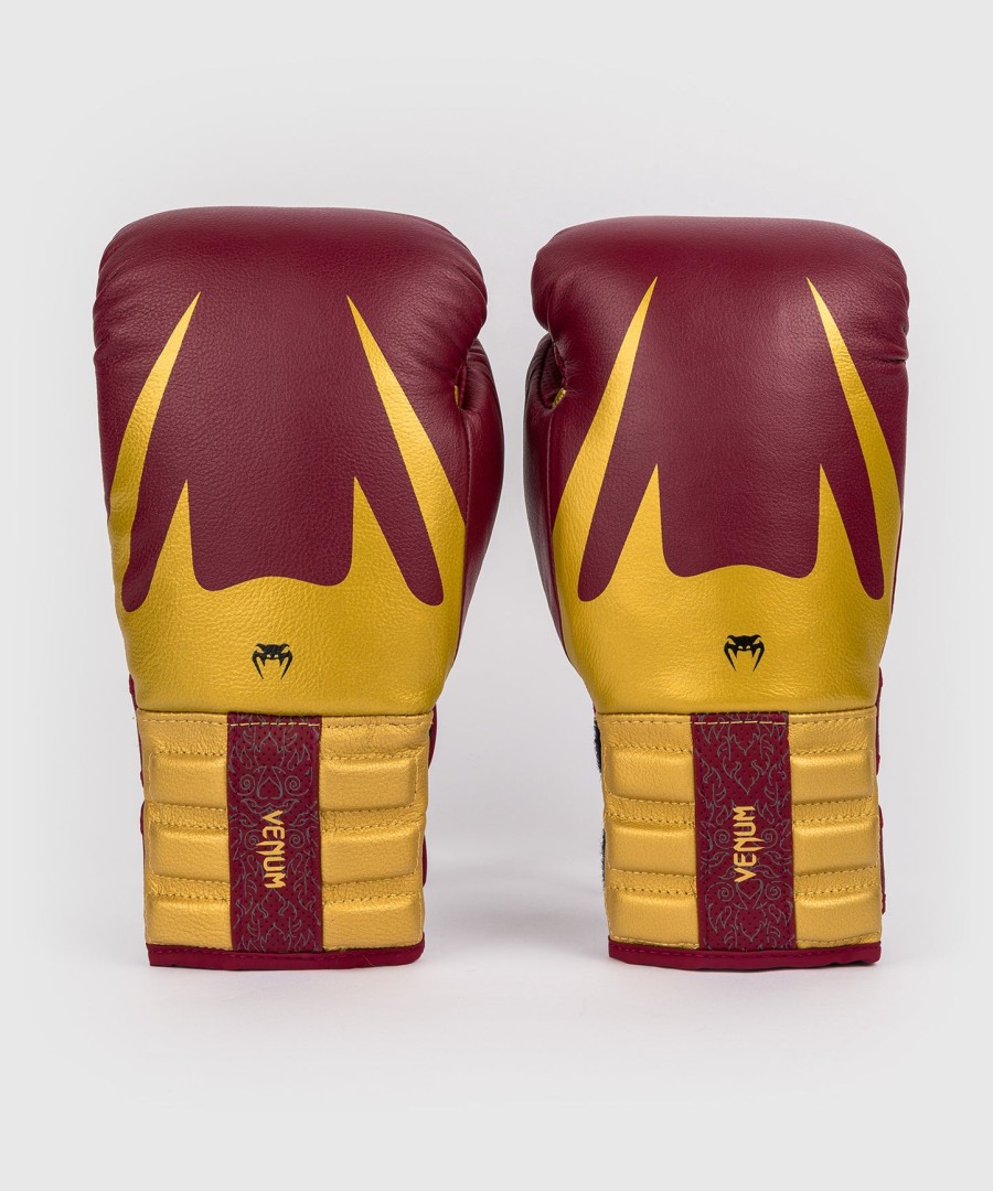 luvas de boxe venum reverso - vermelho cereja dourado