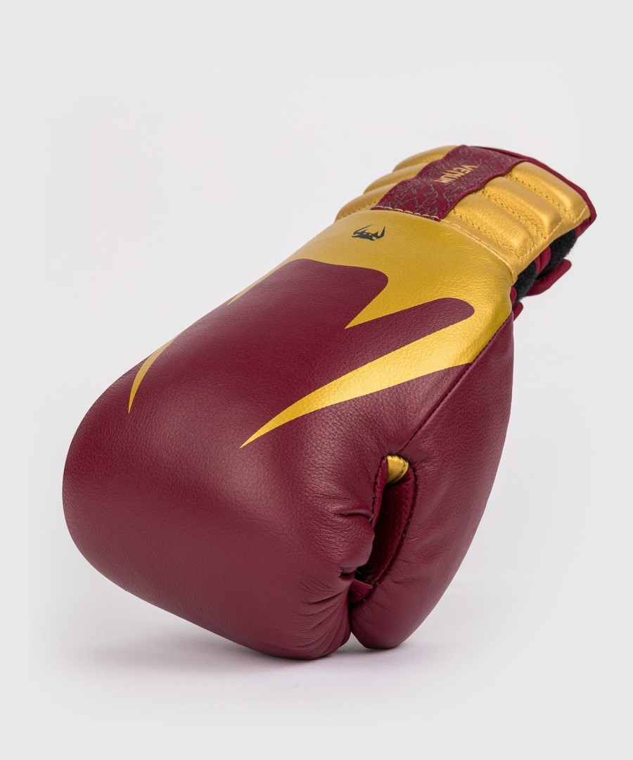 luvas de boxe venum reverso - vermelho cereja dourado