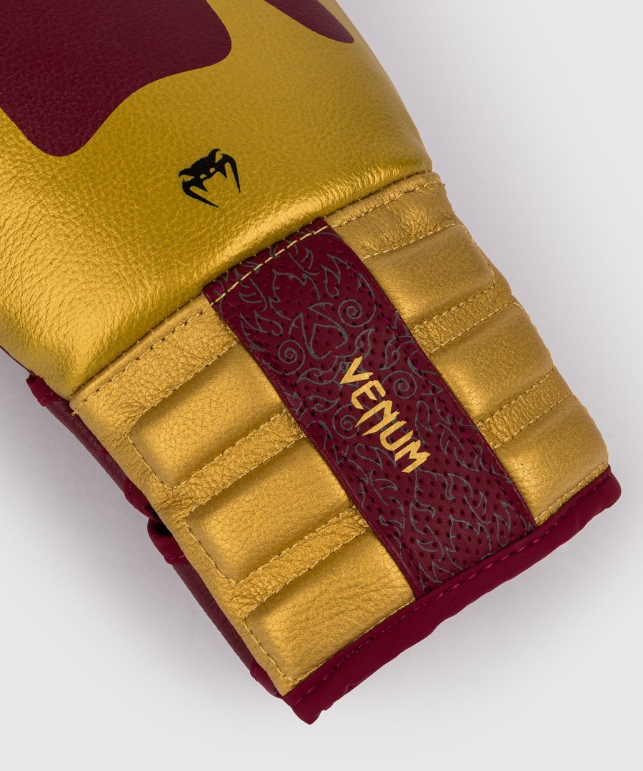 luvas de boxe venum reverso - vermelho cereja dourado