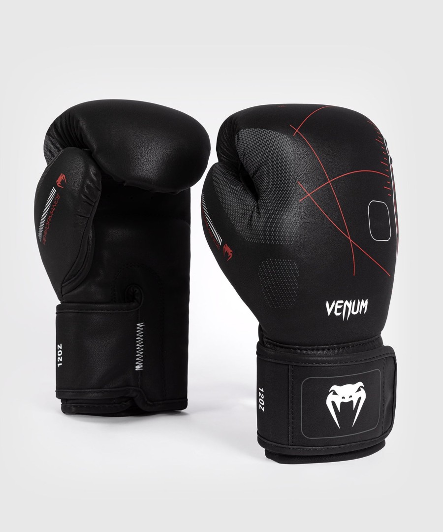 luvas de boxe venum tactical xt - pretovermelho fogo