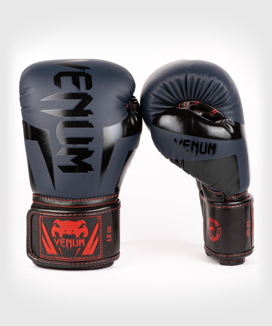 luvas de boxe venum elite - azul marinhopreto-vermelho