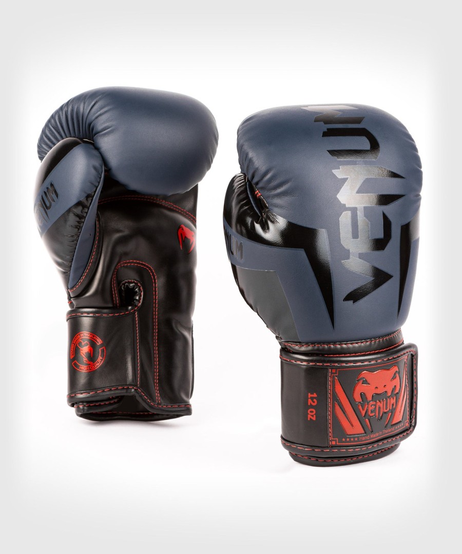 luvas de boxe venum elite - azul marinhopreto-vermelho